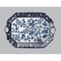 Aa Importing AA Importing 59715A 18 in. Platter; Blue & White 59715A